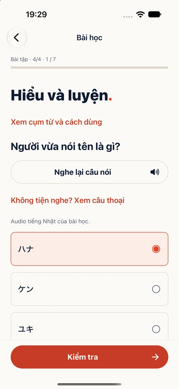Bài tập nghe hiểu trong Japanese Go