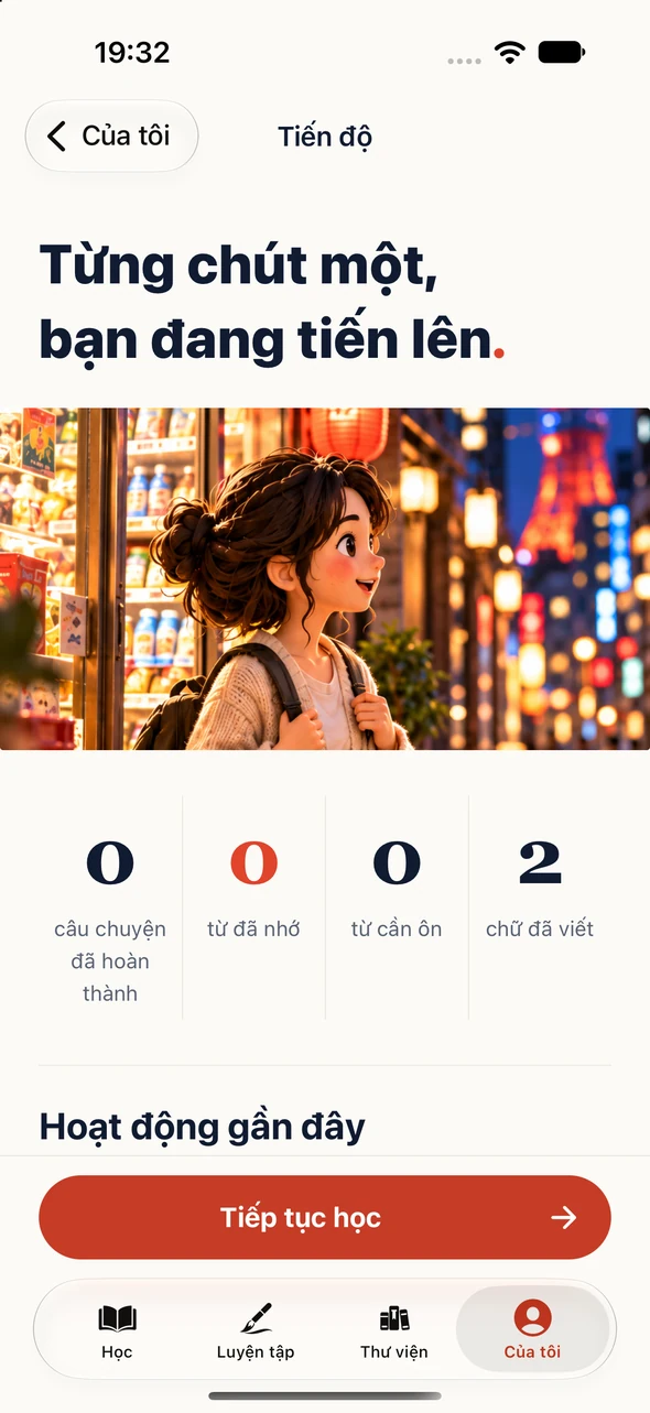 Tiến độ học trong Japanese Go